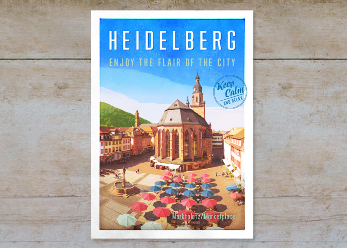 Marktplatz & Heiliggeist Kirche, Serie Heidelberg, Postkarten & Prints